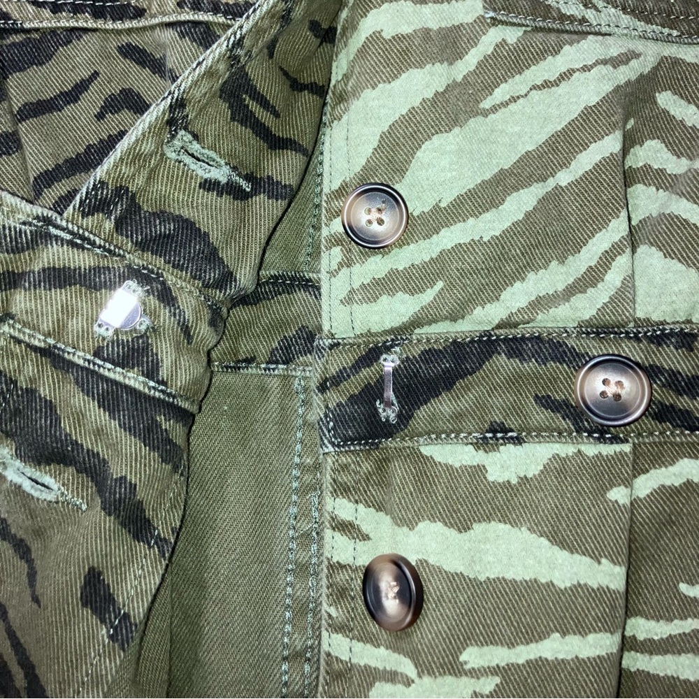 Rachel Antonoff Green Zebra Print Button-Front Dress - Picture 5 of 7